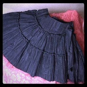 Black taffeta lace lined short skirt  SZ S
